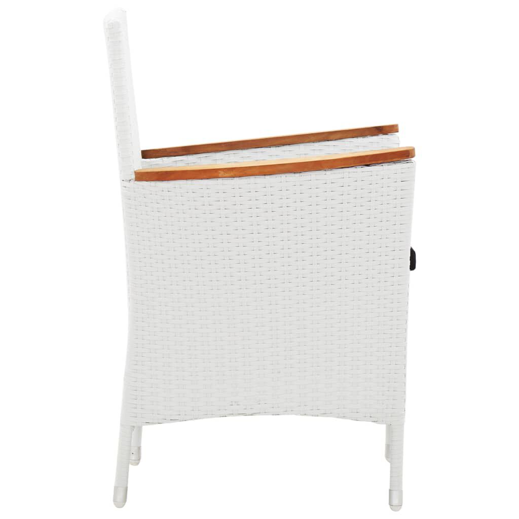 vidaXL 9 Piece Outdoor Dining Set Poly Rattan White