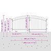 vidaXL Garden Gate with Lock Grey 125 x 300 cm Steel
