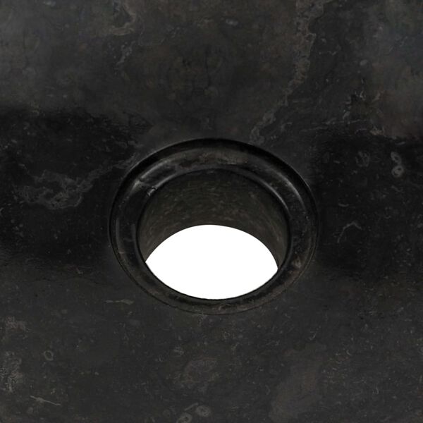 vidaXL Bathroom Vanity Cabinet Solid Teak with Sink Marble Black