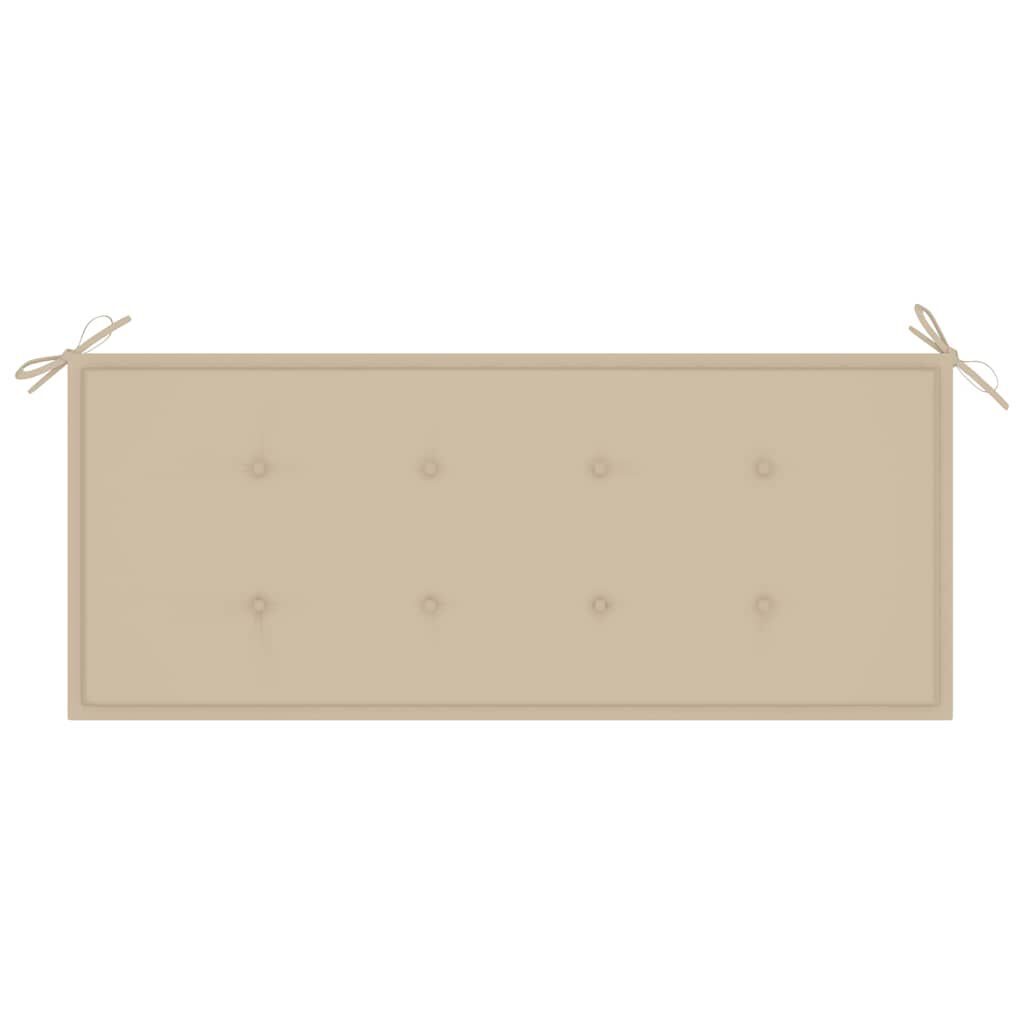 vidaXL 2-Seater Garden Bench with Cushion 120 cm Grey Eucalyptus Wood