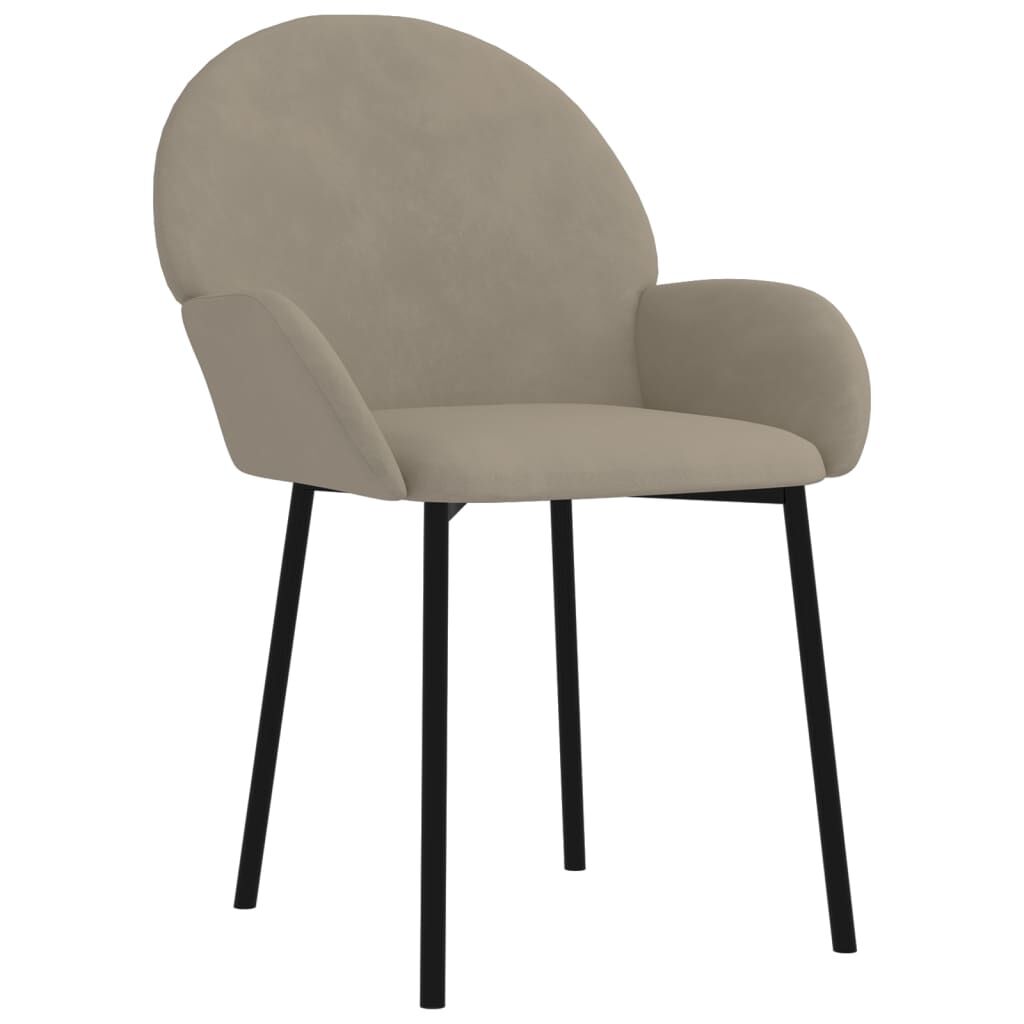 vidaXL Dining Chairs 2 pcs Light Grey Velvet