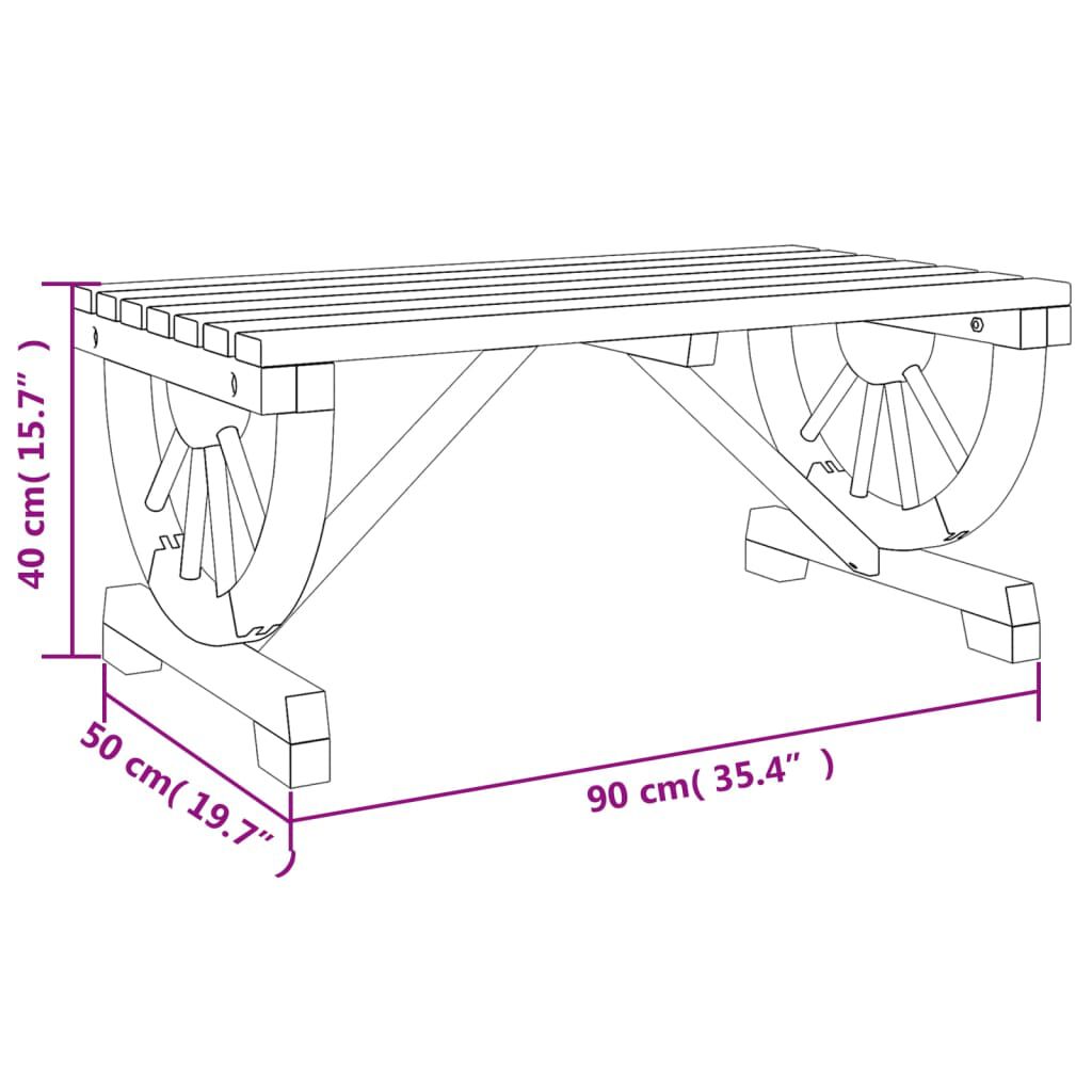 vidaXL Garden Coffee Table 90x50x40 cm Solid Wood Fir