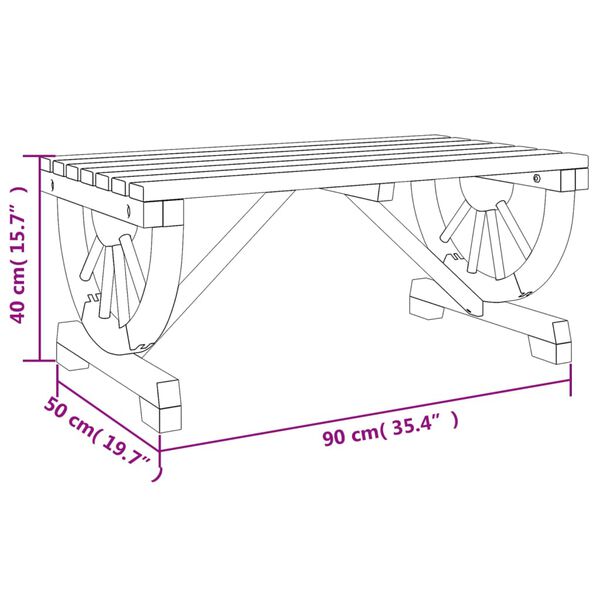 vidaXL Garden Coffee Table 90x50x40 cm Solid Wood Fir