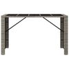 vidaXL Bar Table with Glass Top Grey 185x80x110 cm Poly Rattan