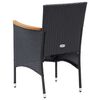 vidaXL 5 Piece Garden Dining Set with Cushions Poly Rattan Black