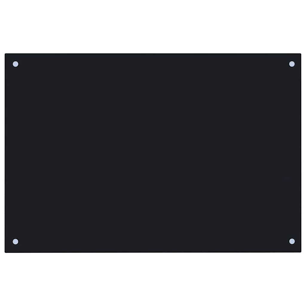 vidaXL Kitchen Backsplash Black 90 x 60 cm Tempered Glass