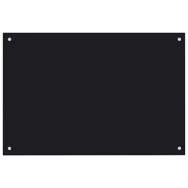 vidaXL Kitchen Backsplash Black 90 x 60 cm Tempered Glass