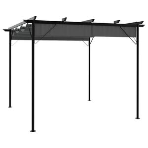 vidaXL Pergola with Retractable Roof Anthracite 3x3 m Steel 180 g/m&sup2;