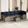 vidaXL Garden Sofa Set Grey and Navy 55 x 55 x 37 cm Poly Rattan