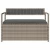 vidaXL Garden Storage Bench with Cushion Grey Poly Rattan