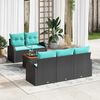 vidaXL Garden Sofa Set 6 pcs Black and turquoise
