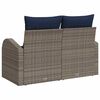 vidaXL Garden Sofa Grey 124 x 62 x 85cm Poly Rattan