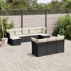 vidaXL 10 Piece Garden Sofa Set with Cushions Black Poly Rattan