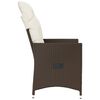 vidaXL Reclining Garden Chair with Cushions Brown Poly Rattan