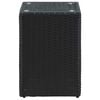 vidaXL Side Tables 3 pcs with Glass Top Black Poly Rattan