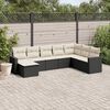vidaXL 8 Piece Garden Sofa Set with Cushions Black Poly Rattan