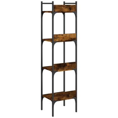 vidaXL Bookshelf 4-Tier Smoked Oak 35x30x138.5 cm Engineered Wood