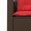 vidaXL Garden Sofa with Table and Cushions L-Shaped Brown Poly Rattan