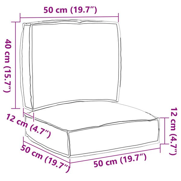 vidaXL Pallet Cushion Set 2 pcs Grey Oxford Fabric