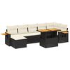 vidaXL 8 Piece Garden Sofa Set with Cushions Black Poly Rattan