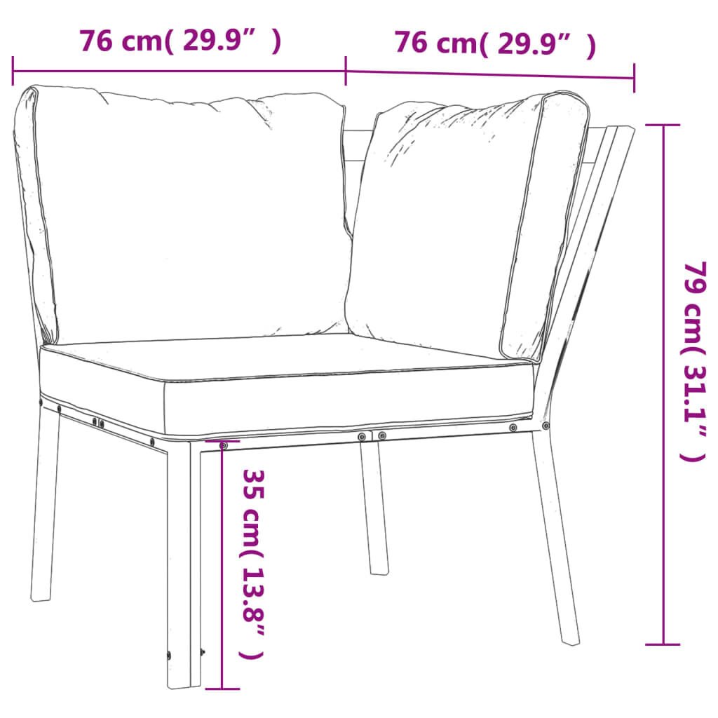 vidaXL 6 Piece Garden Lounge Set with Sand Cushions Steel