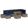 vidaXL Garden Sofa Set with Cushion with Storage 8 pcs Grey and Navy