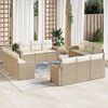 vidaXL 12 Piece Garden Sofa Set with Cushions Beige Poly Rattan