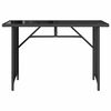 vidaXL Garden Table with Glass Top Black 110x68x70 cm Poly Rattan