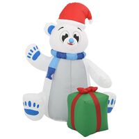 vidaXL Christmas Inflatable Polar Bear LED Indoor and Outdoor 2,4 m