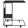 vidaXL Side Table with Wheels Black 55x36x63.5 cm Engineered Wood