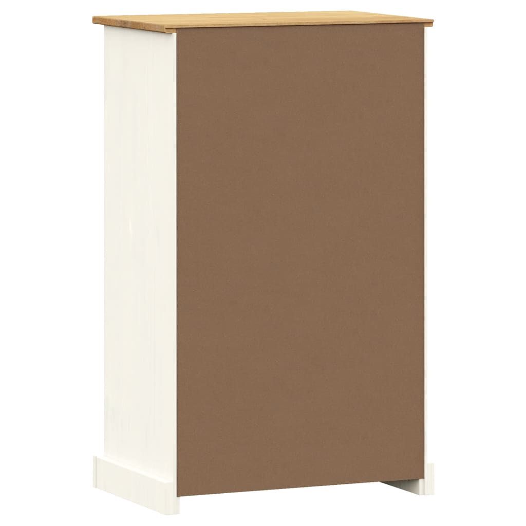 vidaXL Shoe Cabinet VIGO 60x35x96 cm White Solid Wood Pine