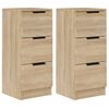 vidaXL Sideboards 2 pcs Sonoma Oak 30x30x70 cm Engineered Wood