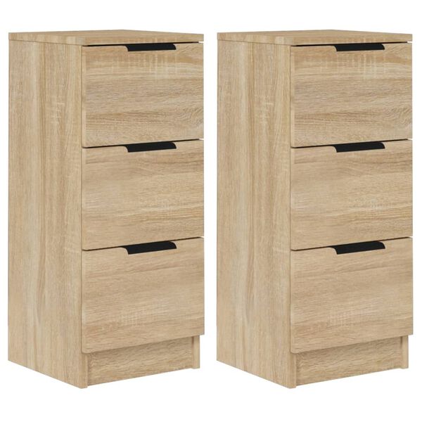vidaXL Sideboards 2 pcs Sonoma Oak 30x30x70 cm Engineered Wood
