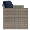 vidaXL Garden Sofa with Cushions 3-Seater Grey Poly Rattan