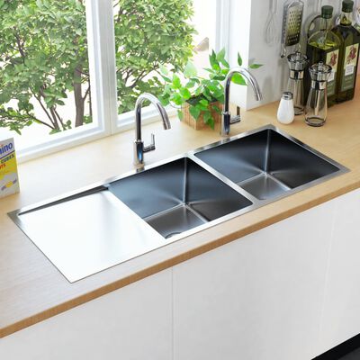 vidaXL Handmade Kitchen Sink Stainless Steel