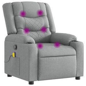 vidaXL Massage Recliner Chair Light Grey Fabric