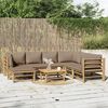 vidaXL 8 Piece Garden Lounge Set with Taupe Cushions Bamboo