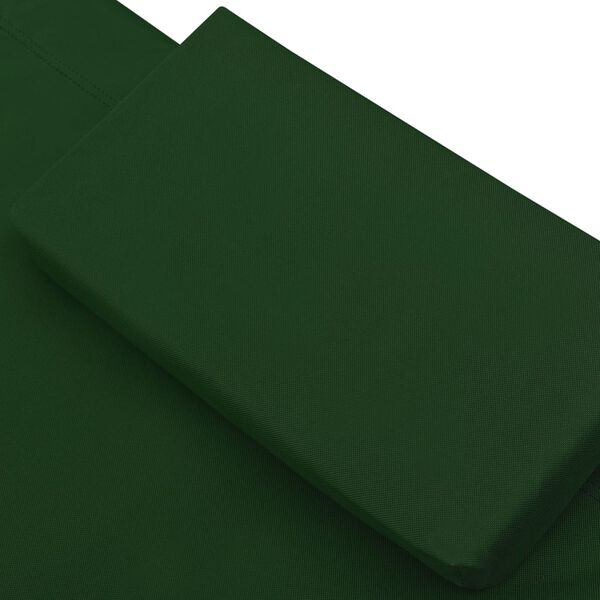 vidaXL Outdoor Lounge Bed with Canopy and Pillows Green