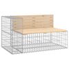 vidaXL Garden Bench with Gabion Basket Solid Wood Pine