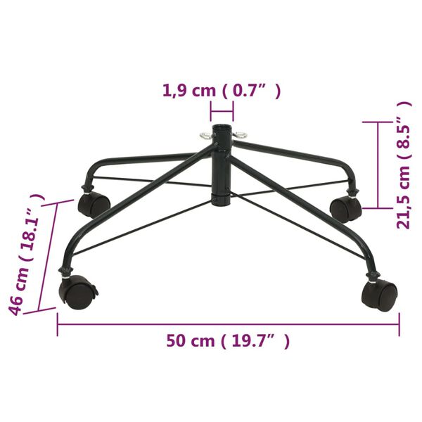 vidaXL Christmas Tree Stand with Wheels 50x46x21,5 cm