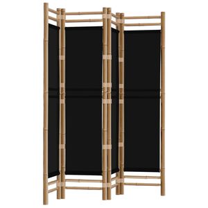 vidaXL Folding 4-Panel Room Divider 160 cm Bamboo and Canvas