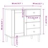 vidaXL Sideboard SENJA Rattan Look Black 80x40x80 cm Solid Wood Pine