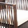 vidaXL 4 Piece Garden Lounge Set with Cushion Poly Rattan Brown
