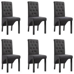 vidaXL Dining Chairs 6 pcs Dark Gray Fabric