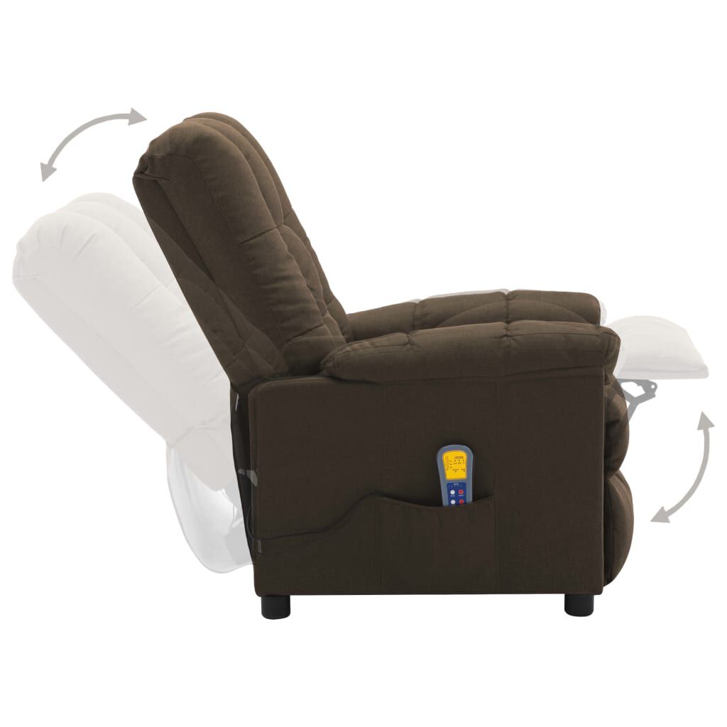vidaXL Electric Massage Chair Brown Fabric