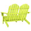vidaXL 2-Seater Garden Adirondack Chair Solid Fir Wood Green
