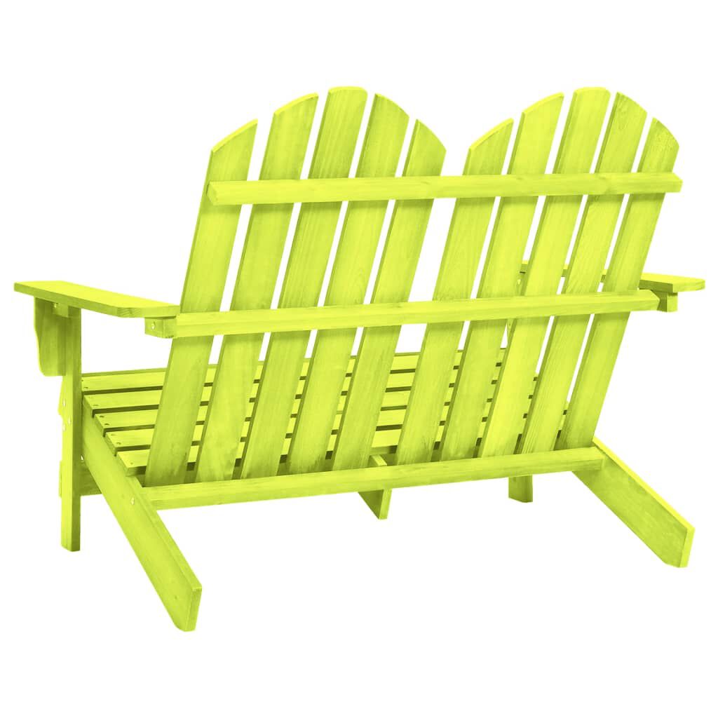 vidaXL 2-Seater Garden Adirondack Chair Solid Fir Wood Green