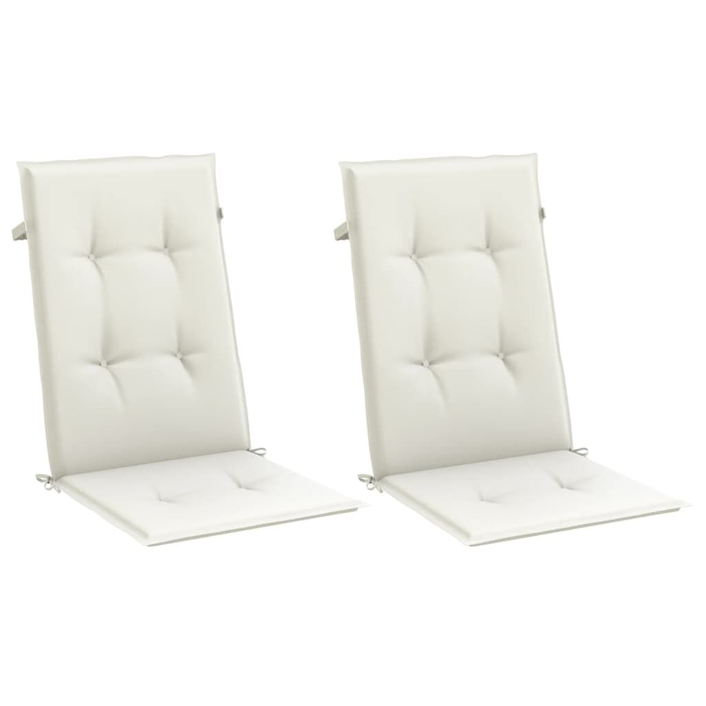 vidaXL Highback Chair Cushions 2 pcs Melange Cream 120x50x4 cm Fabric