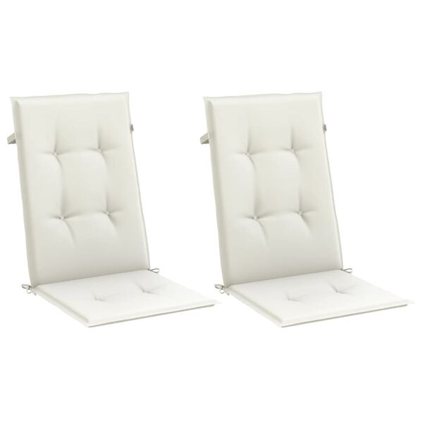 vidaXL Highback Chair Cushions 2 pcs Melange Cream 120x50x4 cm Fabric