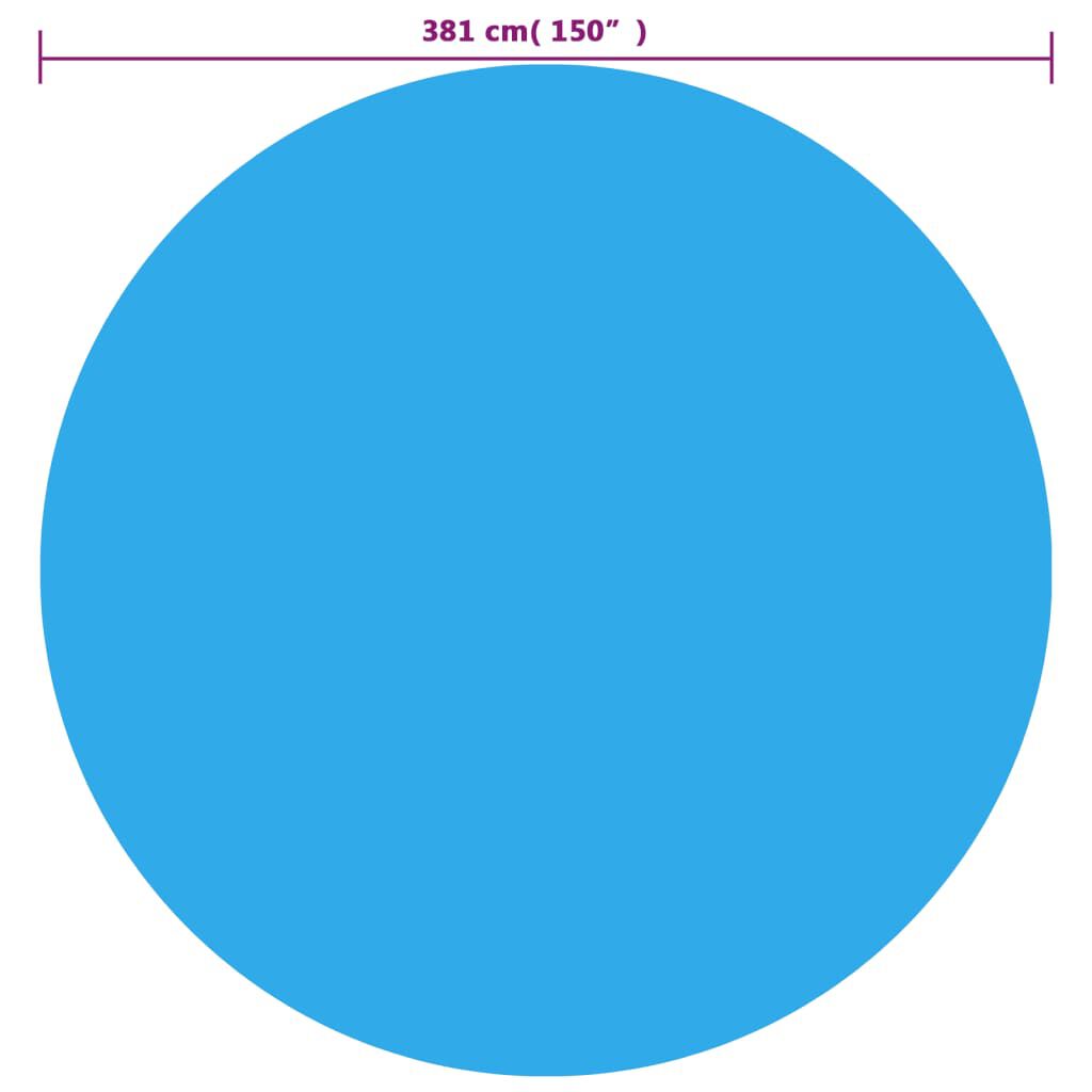 vidaXL Floating Round PE Solar Pool Film 381 cm Blue